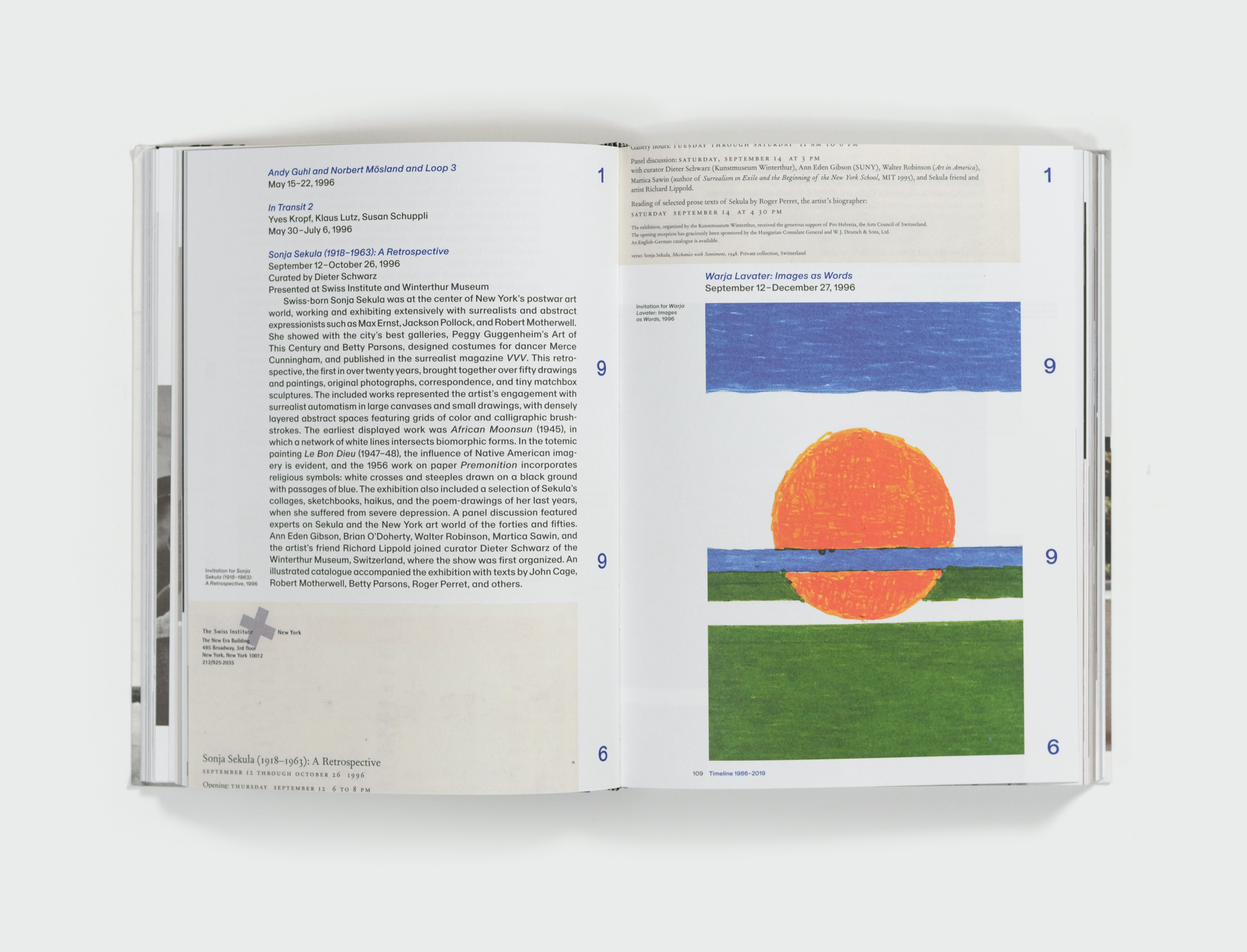 Since 1986: Swiss Institute — spread 2